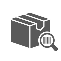Icon box delivery barcode find magnifier package search graphic design single icon vector illustration