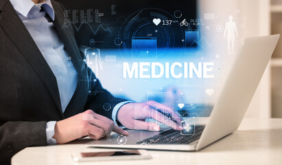 Doctor working a health check