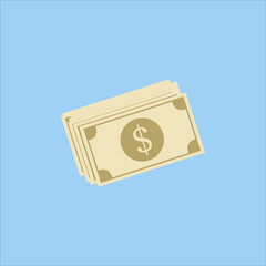 pack of dollars on a light background, funds, finance, business, vector illustration
