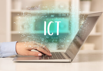 hand working on new modern computer