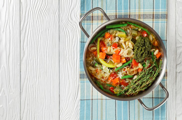 Soupe au Pistou, french vegetable bean soup