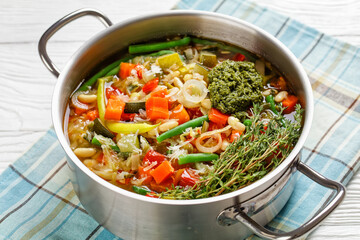 Soupe au Pistou, french vegetable bean soup