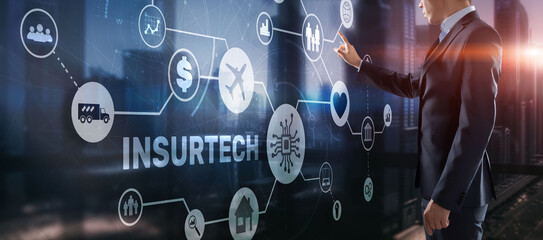 Insurtech. New insurance model 2021. Finance concept