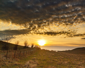 sunset in the mountains
