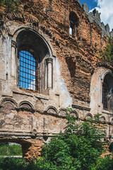 Sokal, Ukraine - july, 2021: the ruins of Great Synagogue in Sokal.
