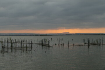 sunset in the Albufera of valencia