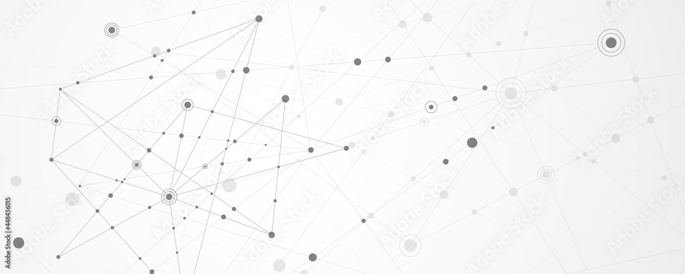 Wall mural abstract background connecting innovation dots and line communication concept