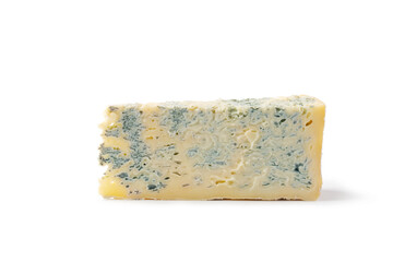 Gorgonzola cheese with blue mold on a white background. Isolated