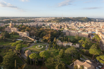 Obraz premium Vatican city gandens aerial view, Rome.