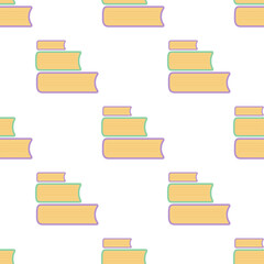School books Seamless pattern. It's time for school. The background consists of large stacks of books and textbooks. Decorative textiles, wallpaper, design idea of wrapping paper.