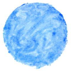 Hand drawn watercolor circle blue
