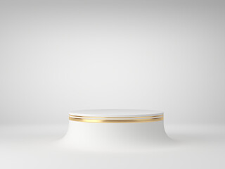 Pedestal on white background, Blank Pedestal minimal concept template - 3d rendering mockup