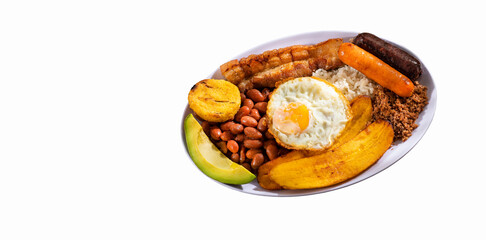 Bandeja paisa, typical Colombian main dish - Gastronomy of Antioquia