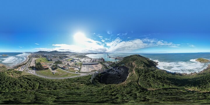 Imagem 360&deg; do Porto de Imbituba Santa Catarina- Brasil.