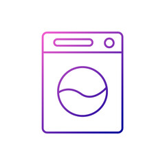 Washer outline icon. Easy care fabric feature. Textile industry. Gradient symbol