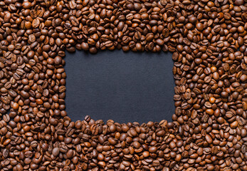 Coffee beans template with square frame for your mockup