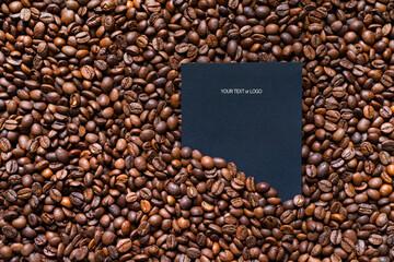 Elegant coffee beans template with black card for your mockup.