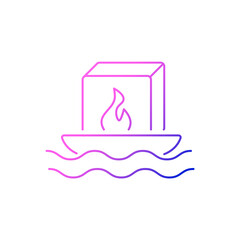 Taiwanese water lantern outline icon. National celebration. Light launching. Isolated vector stock illustration