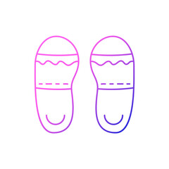 Taiwan slippers outline icon. Taiwanese walking shoes. Oriental footwear. Isolated vector stock illustration