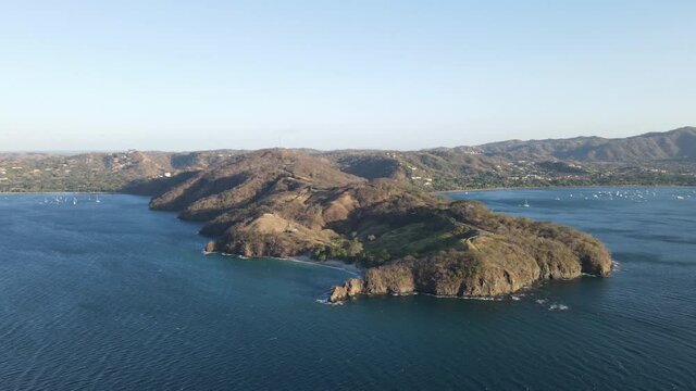 Mirador Playa Penca peninsula aerial sunset Guanacaste aerial Costa Rica
