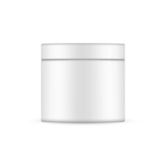 Cosmetic Jar Mockup Isolated on White Background, Front View. Vector illustration