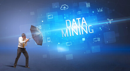 defending with umbrella from cyber attack