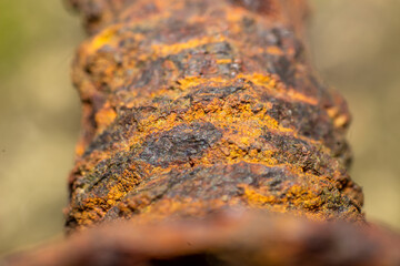 Macro photography - rusty iron bolt