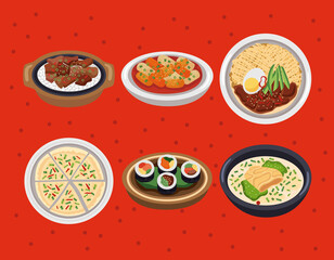 six korean food icons