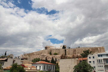 The Acropolis overlooking from Acropolis Museum, Athens, Greece