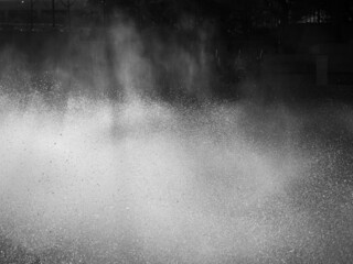 fountain mist in black and white