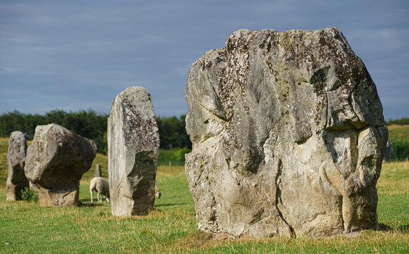 Large stone at Avebury henge and stone circles World Heritage Site, Avebury Wiltshire UK  AONB