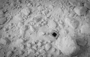 Textura de areia e microchip.