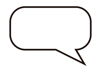 Icono de bocadillo de habla vació en fondo blanco.