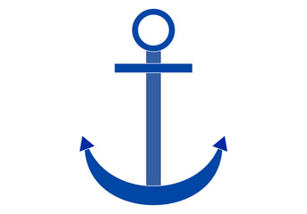 Icono de ancla azul marino en fondo blanco.