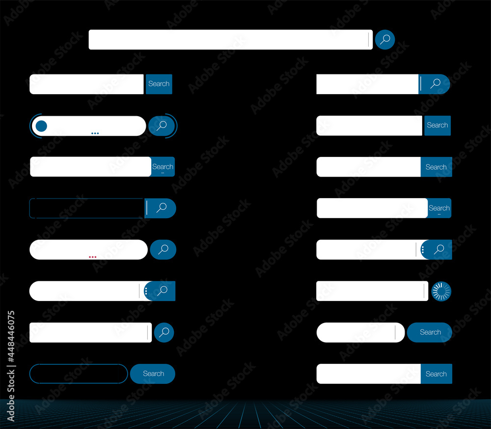 Poster search bar. set search bar vector element design, set of search boxes ui template isolated on gray b