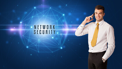 businessman thinking about security