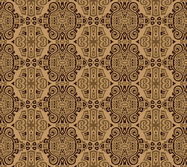Abstract Ethnic Vector Seamless Pattern. Trendy boho tile. African textile design. Scandinavian ornament. Perfect for wallpaper, cloth, wrapping paper and other endless fill.