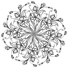 Flower mandala on white background