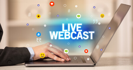 Freelance woman using laptop