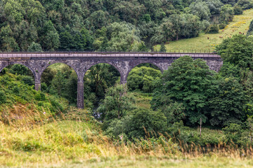 Fototapeta na wymiar Monsal head viaduct. Along the monsal trail in the peak district, UK