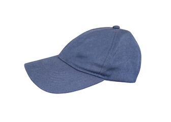 Blue cloth hat isolated on white.