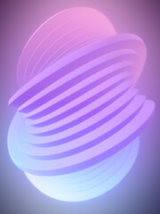 Wavy curved fluid shapes with trendy pink gradient. Minimal geometric background. 3d rendering digital illustration