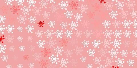 Light Red vector pattern with coronavirus elements.