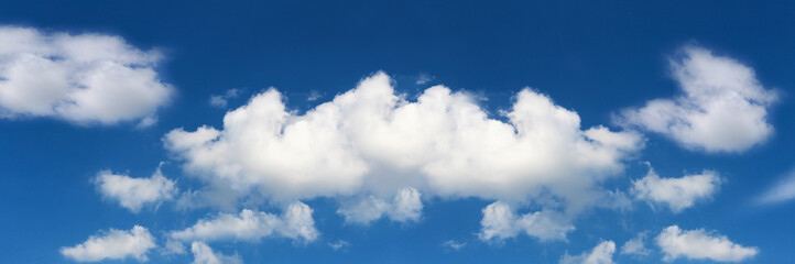 Panorama Bright blue sky background in the daytime.