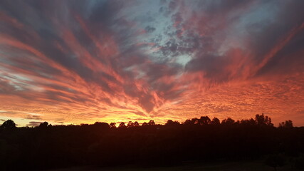 sunset in the mountains