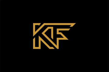 Letter K logo design vector. KF monogram sign symbol.