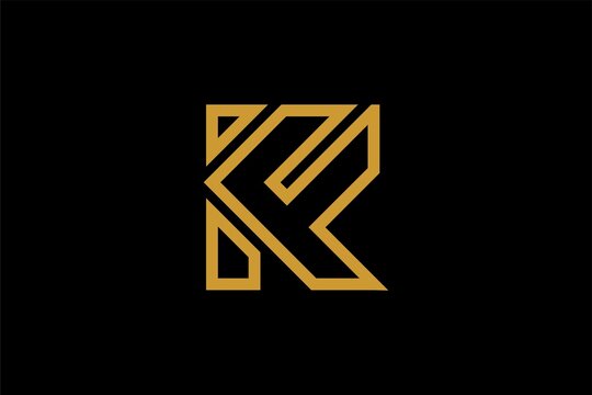 Letter K logo design vector. KF monogram sign symbol.