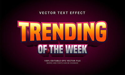 Trending of the day editable text style effect themed popular content