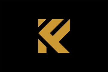 Letter K logo design vector. KF monogram sign symbol.