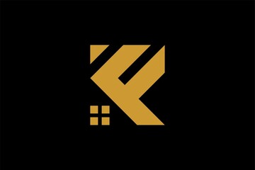 Letter K logo design vector. KF monogram sign symbol.